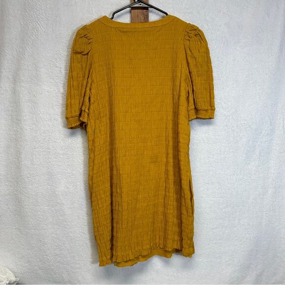 BB Dakota by Steve Madden Soft and Found Mustard Yellow Short Sleeve Dress Sz S - Picture 6 of 10